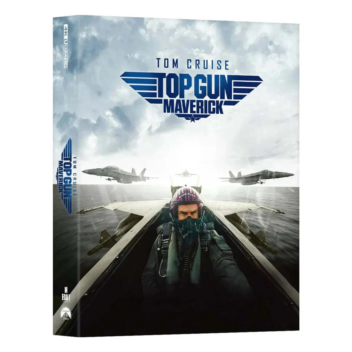 Top Gun: Maverick 4K UHD and Blu-Ray steelbook with double lenticular full slip and exclusive packaging featuring fighter jets and pilot artwork.