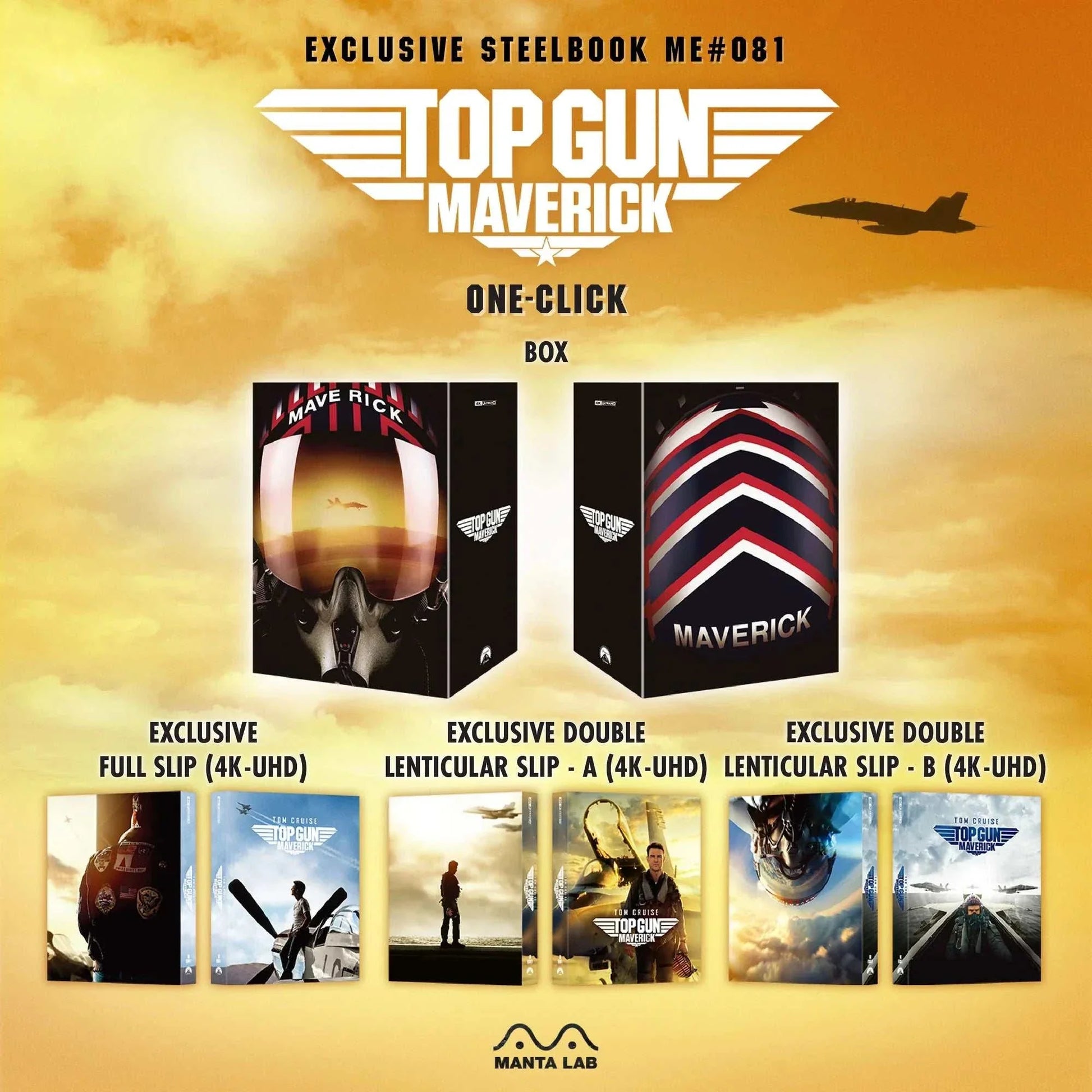 Top Gun Maverick 4K UHD and Blu-Ray Steelbook limited edition with exclusive lenticular slips and premium packaging