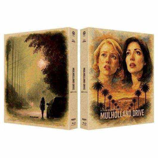 Mulholland Drive Digipack limited edition 4K UHD and Blu-Ray slipcase with illustrated cover featuring two women and a mysterious forest scene