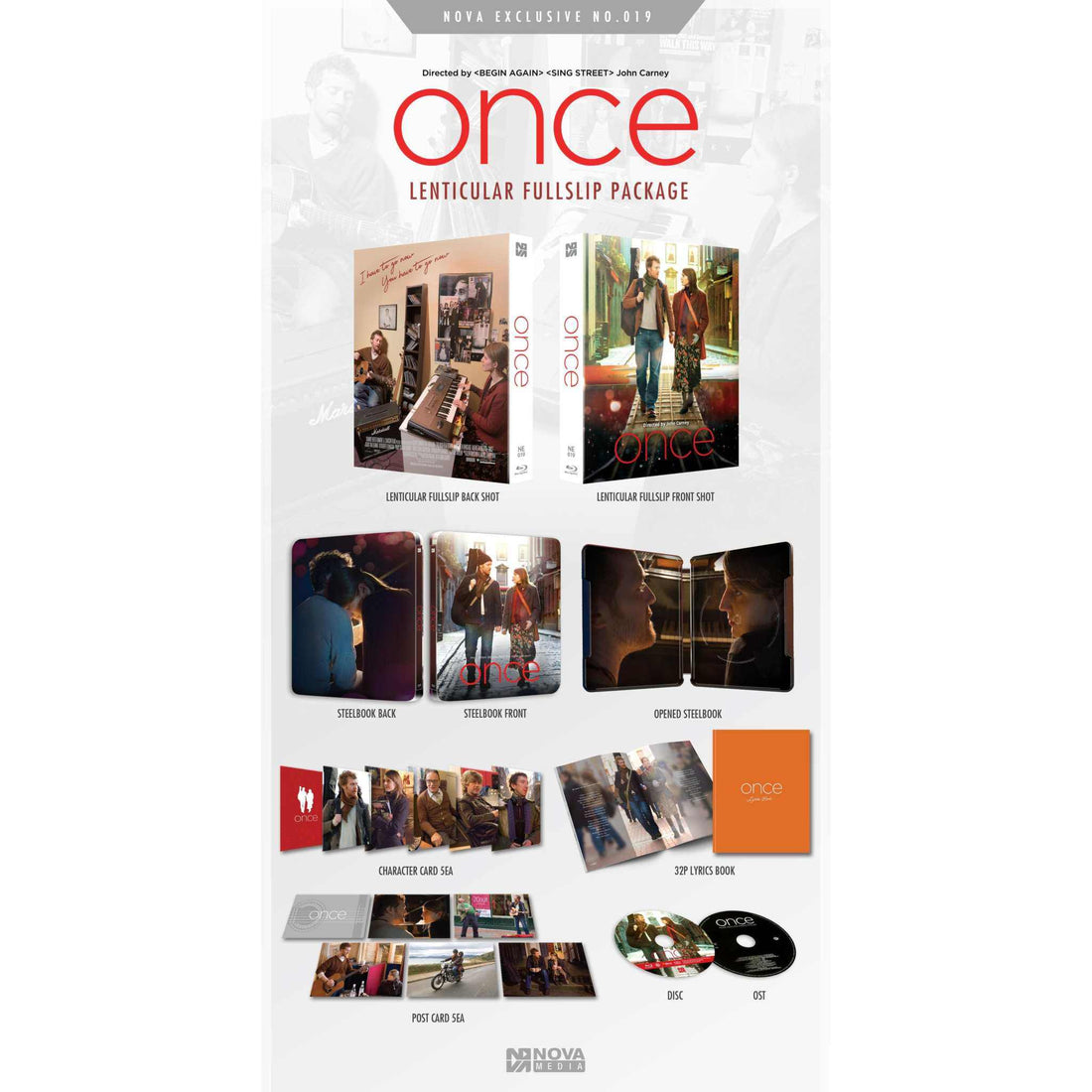 Once Limited Edition Steelbook Blu-Ray with lenticular full slipcase featuring the movie poster of a man and woman walking on a city street.