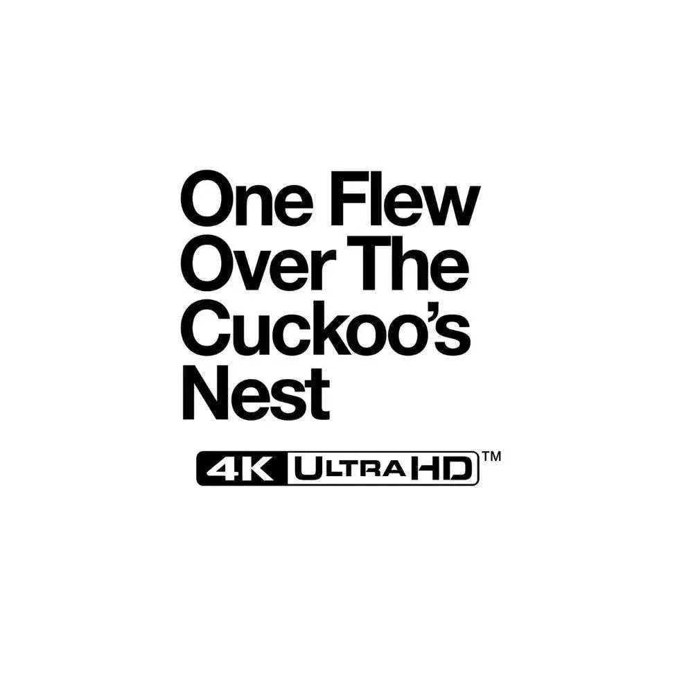 One Flew Over The Cuckoo's Nest limited edition UK steelbook 4K Ultra HD and Blu-Ray cover with white text on black background