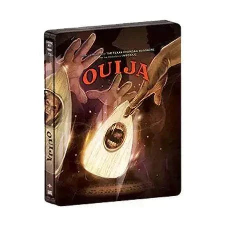 Ouija 4K UHD limited edition steelbook with supernatural thriller cover art and glowing spirit board illustration