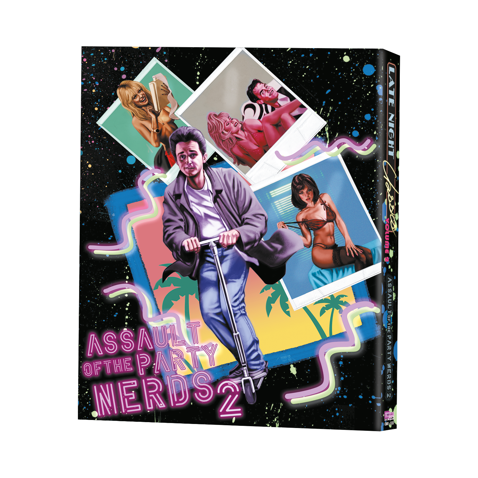 Late Night Classics Volume 2 Blu-Ray/CD with slipcover featuring "Assault of the Party Nerds" films.