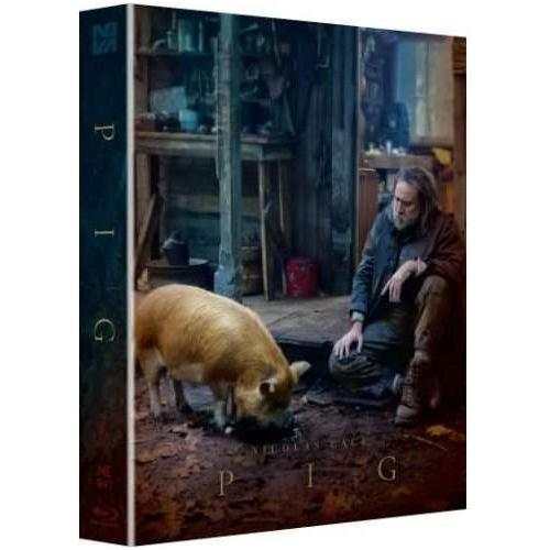 Pig Limited Edition Steelbook Blu-Ray full slipcase with Nicolas Cage and foraging pig on cover