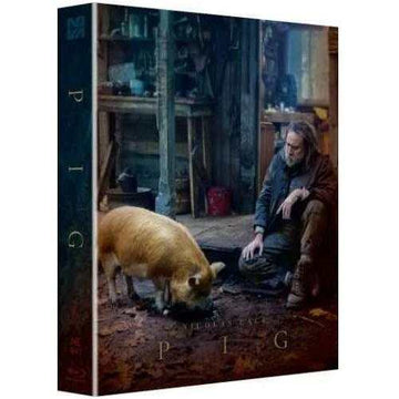Pig Limited Edition Steelbook Blu-Ray full slipcase with Nicolas Cage and foraging pig on cover