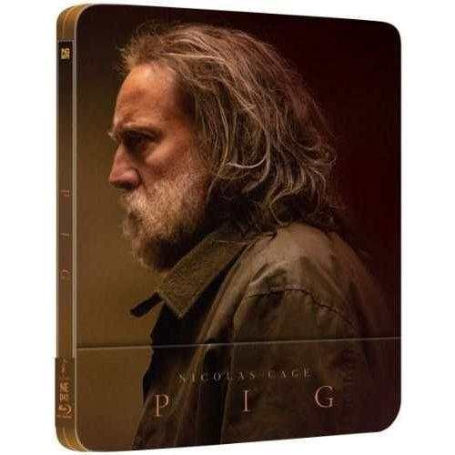 Pig Limited Edition Steelbook Blu-Ray with extras featuring character portrait.