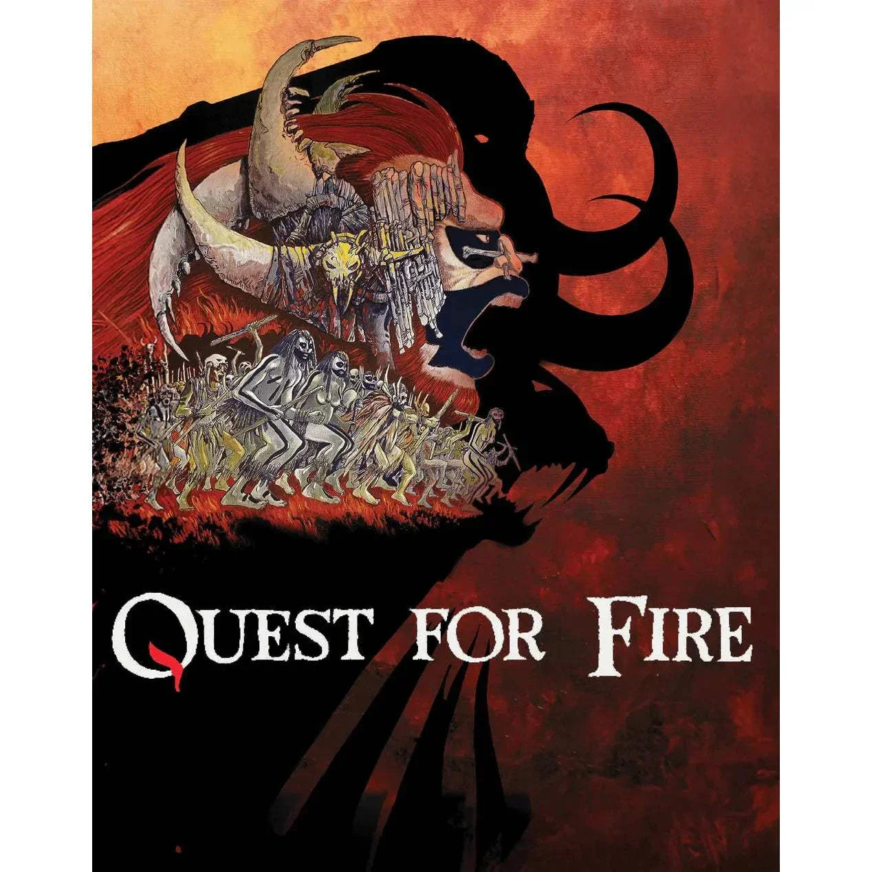 Quest For Fire 1981 Blu-ray with limited edition slipcover featuring prehistoric tribal artwork and bold red background