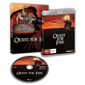 Quest For Fire 1981 Blu-ray with limited edition slipcover and disc featuring prehistoric odyssey artwork
