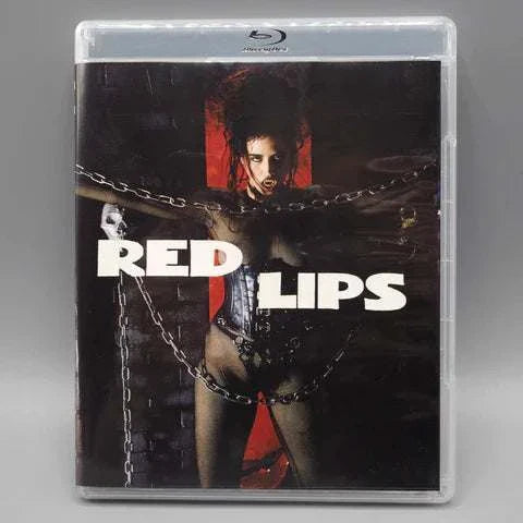 Blu-Ray cover of "Red Lips" featuring a dramatic design with chains and a striking red background.
