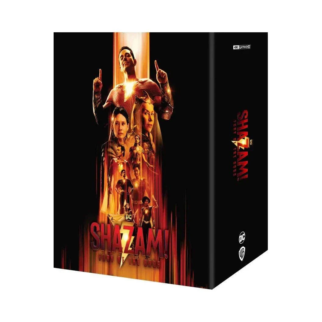 Shazam Fury of Gods 4K UHD and Blu-Ray steelbook with exclusive packaging and special features