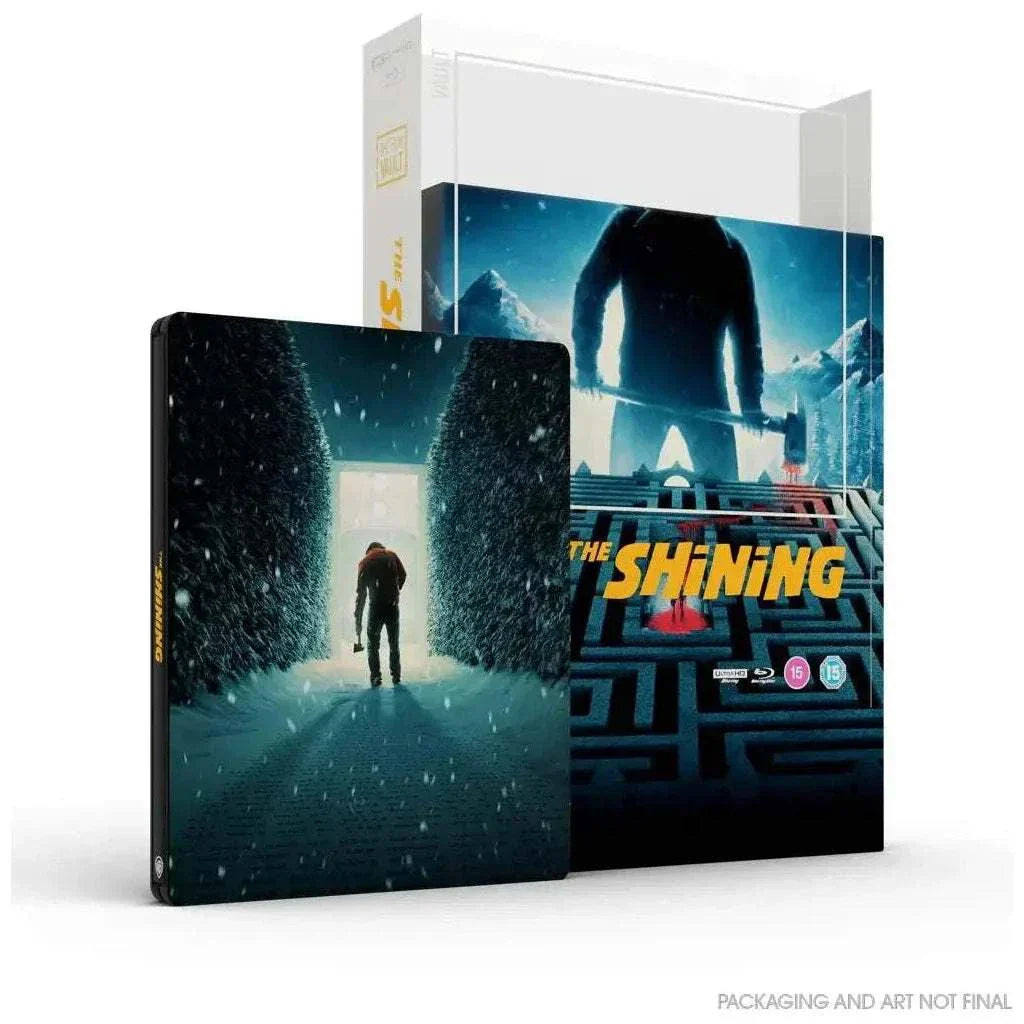 The Shining Film Vault Special Edition 4K Ultra HD Blu-Ray Steelbook with slipbox and key art packaging