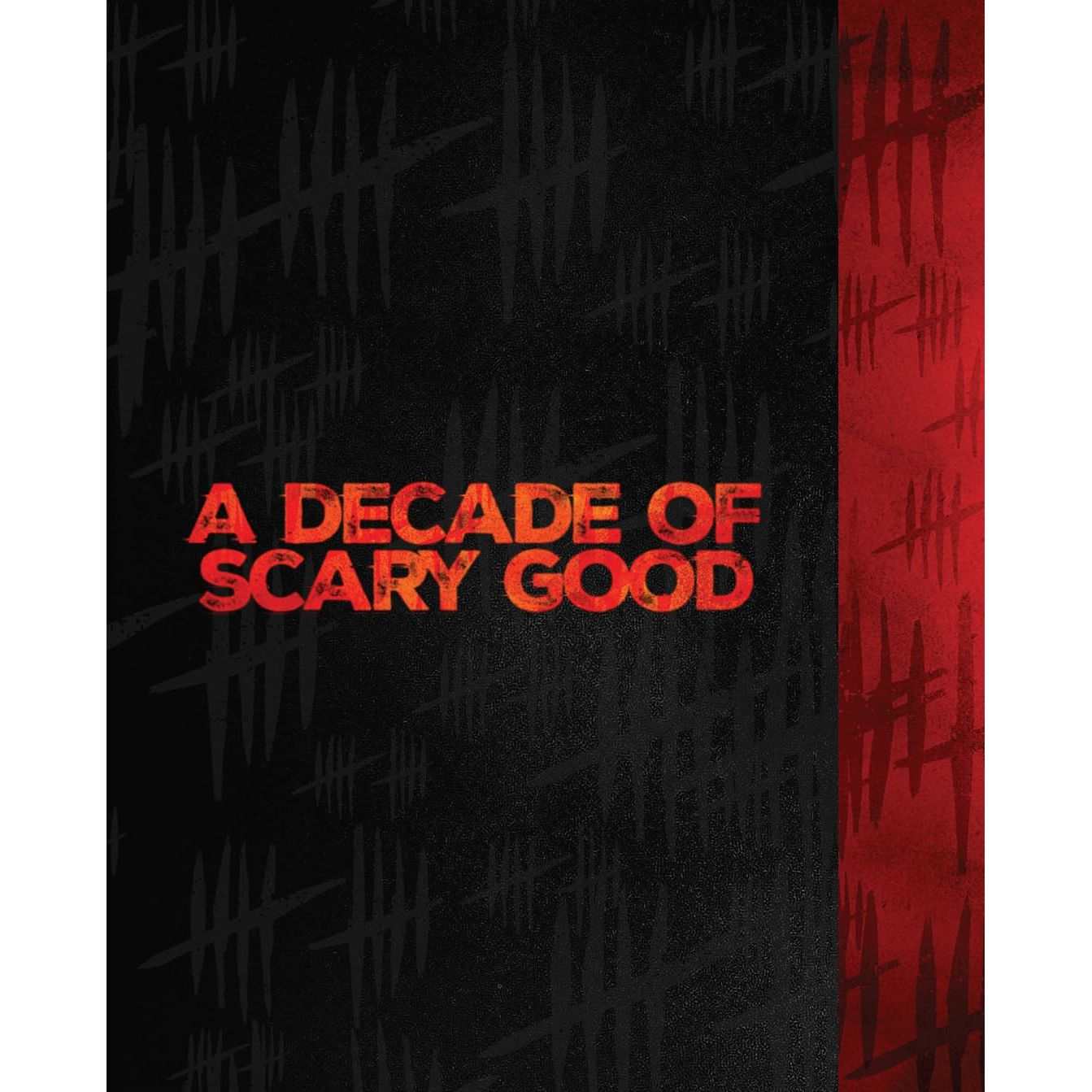 Shudder A Decade of Fearless Horror 10th Anniversary Collector's Edition Blu-Ray box set packaging with tagline A Decade of Scary Good on black and red background