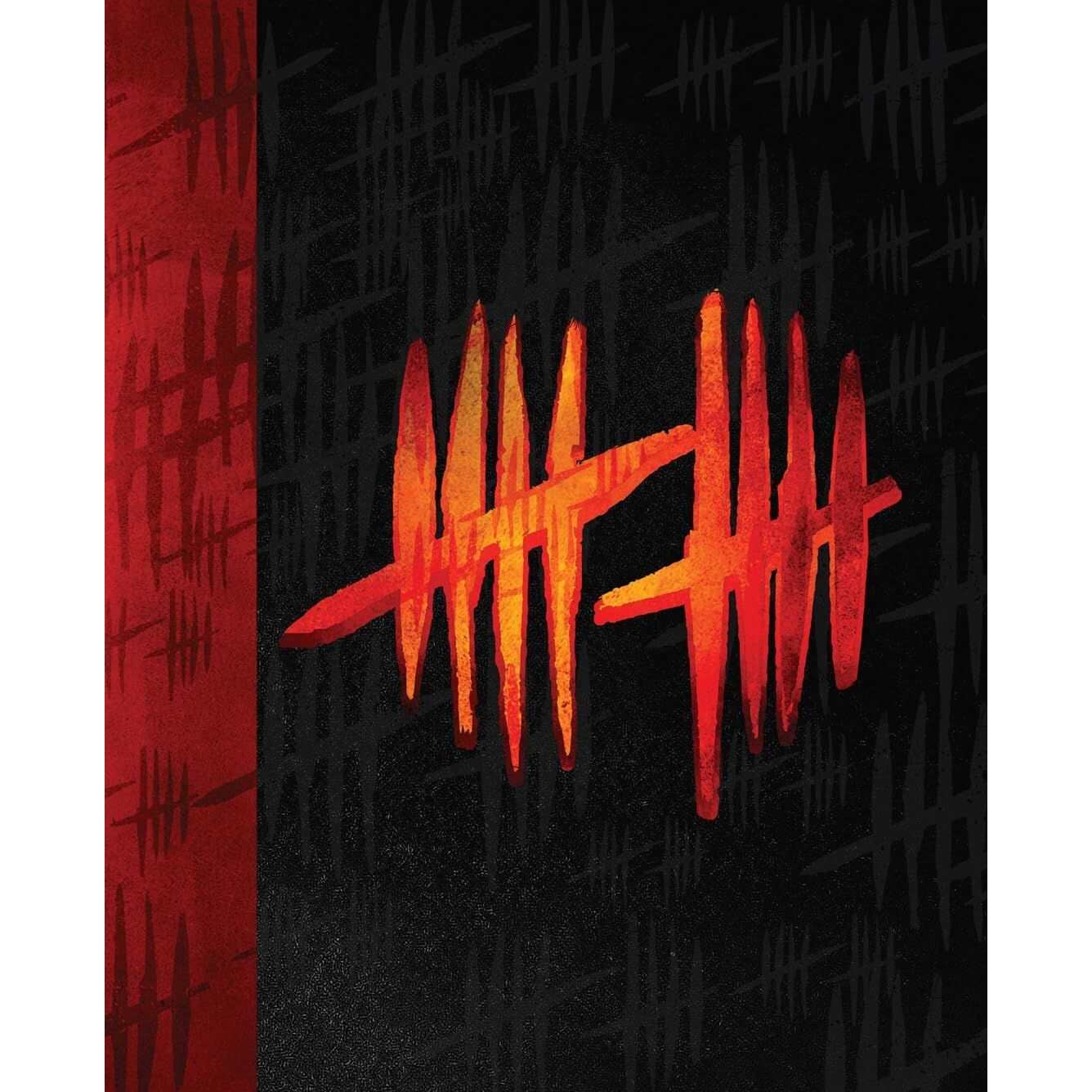 Shudder: A Decade of Fearless Horror 10th Anniversary Collector's Edition Blu-Ray box set cover with tally marks design