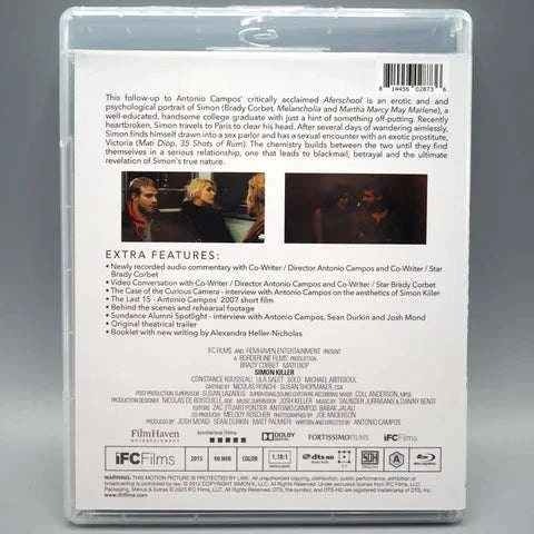 IFC Films "Simon Killer" Blu-Ray with slipcover, neo-noir thriller featuring a heartbroken American in Paris.