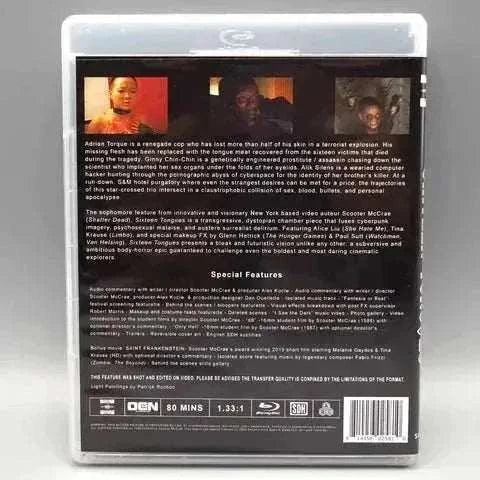 Blu-ray cover of "Saturn's Core - Sixteen Tongues" featuring synopsis and special features.