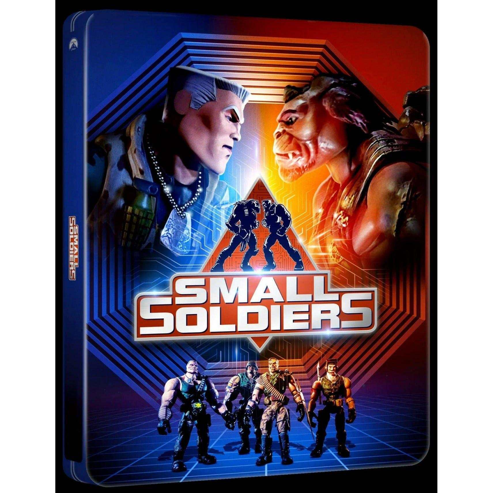 Small Soldiers 4K Ultra HD limited edition steelbook featuring Commando Elite and Gorgonite figures artwork