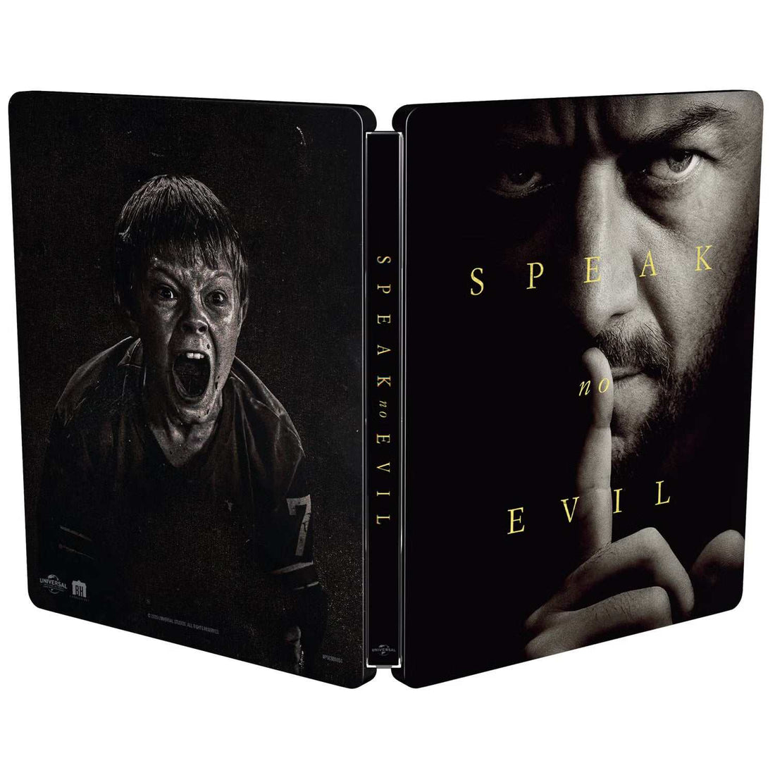 PRE-ORDER Speak No Evil 2024 limited edition UK steelbook 4K Ultra HD and Blu-Ray with a gloss finish featuring James McAvoy on cover