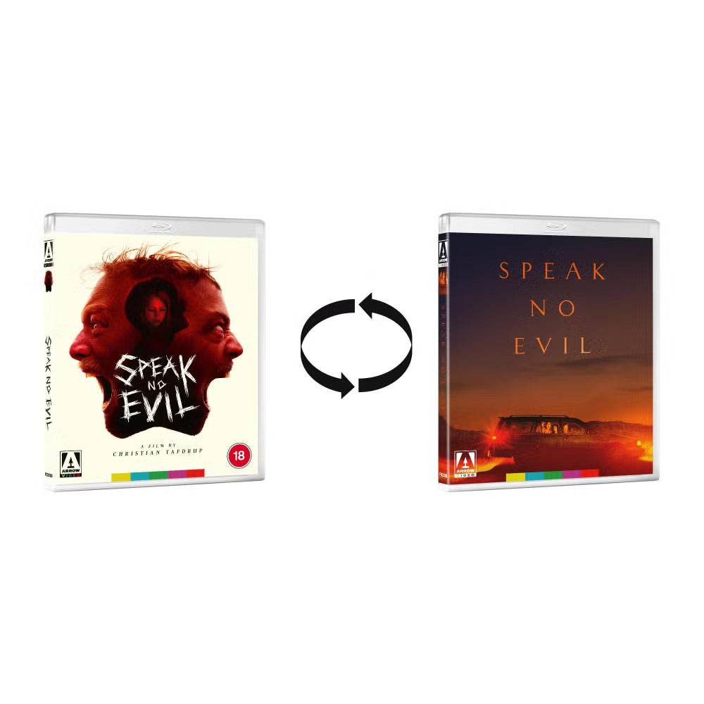 Pre-order Speak No Evil 2022 limited edition Blu-ray with reversible slipcover and illustrated booklet from Arrow Films UK, Region B.