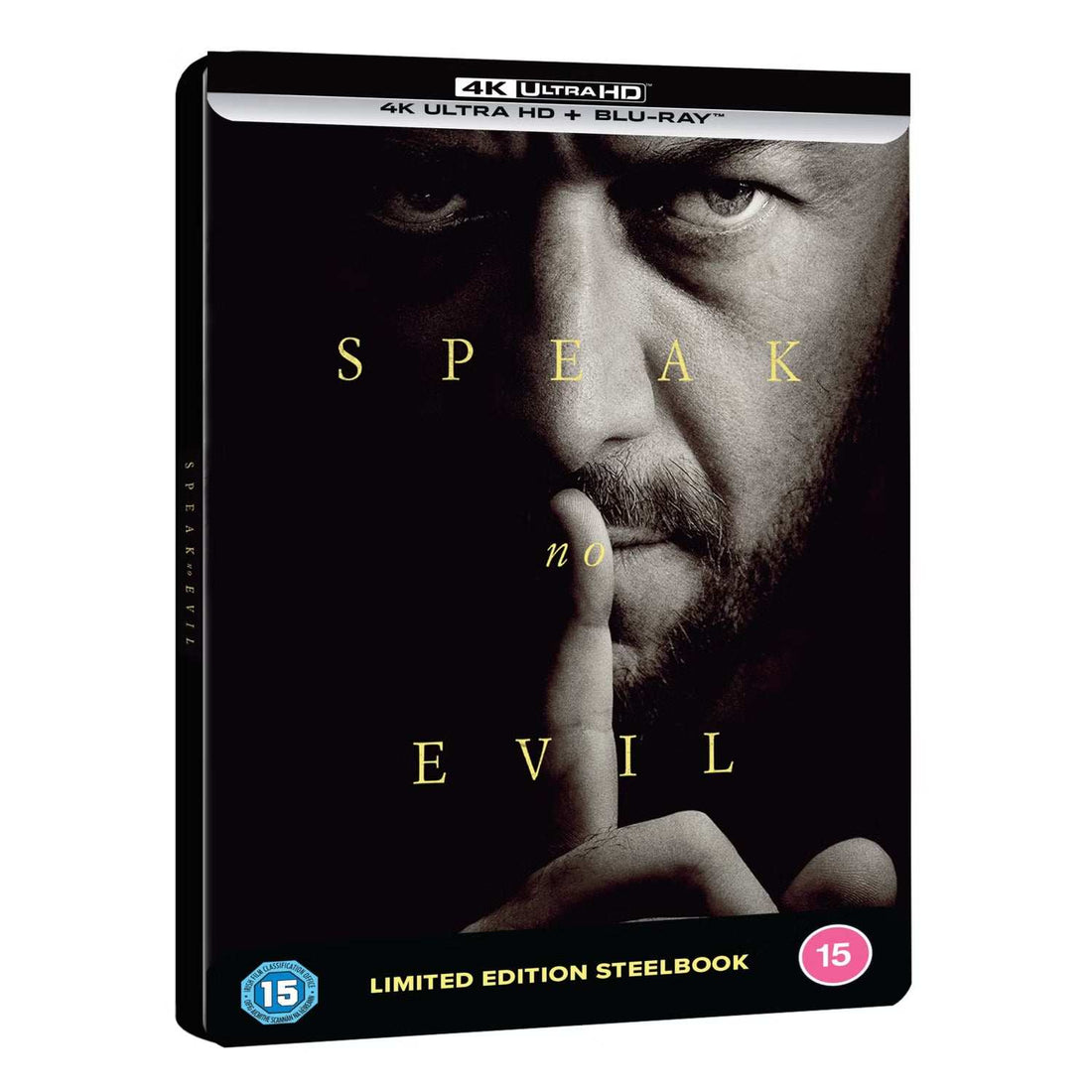 PRE-ORDER Speak No Evil 2024 limited edition UK steelbook 4K Ultra HD and Blu-Ray with a gloss finish featuring James McAvoy on cover