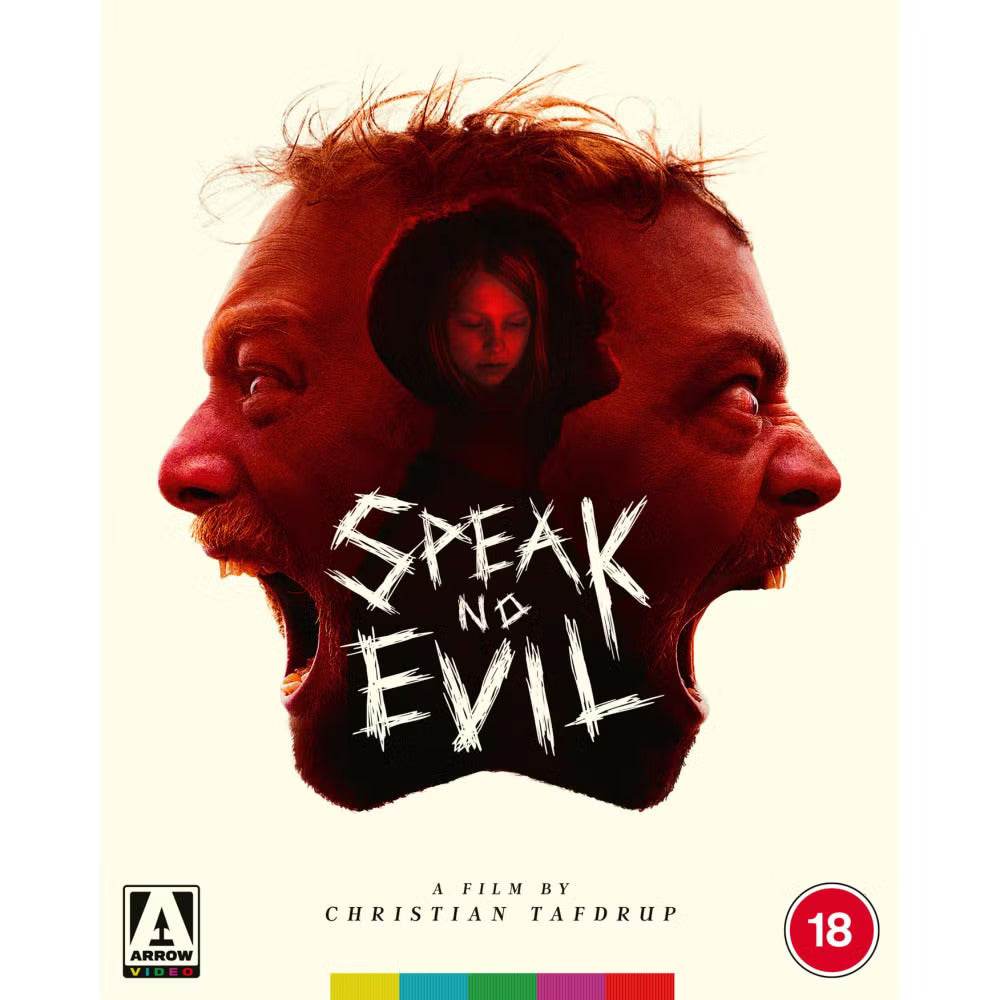 Pre-order Speak No Evil 2022 limited edition Blu-ray with slipcover and booklet by Arrow Films UK, Region B, psychological horror film packaging.