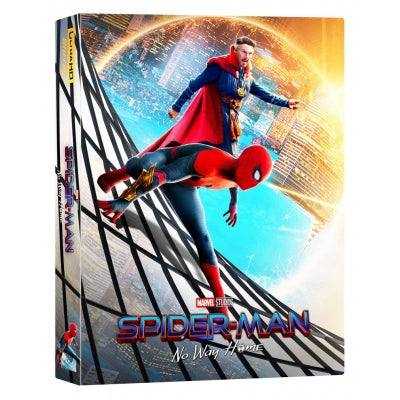 Spider-Man: No Way Home 4K UHD and Blu-Ray steelbook limited edition with Doctor Strange and Spider-Man on lenticular full slip cover