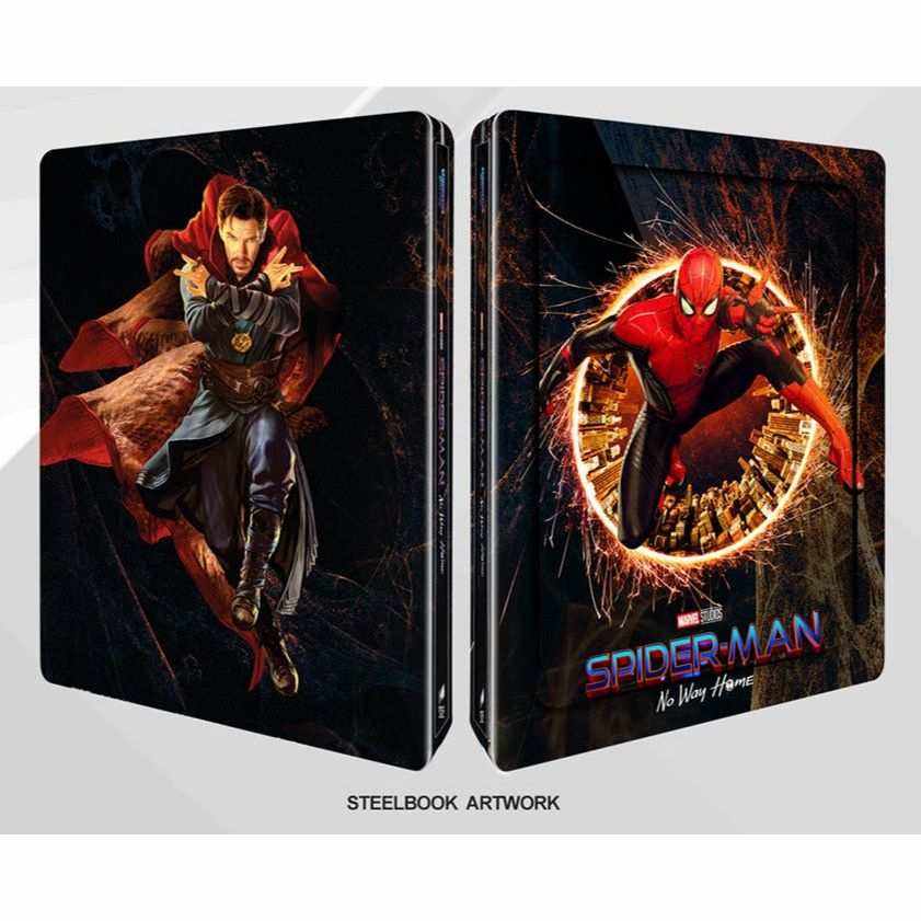 Spider-Man: No Way Home A2 Full Slip 4K UHD and Blu-Ray limited edition steelbook with Doctor Strange and Spider-Man artwork