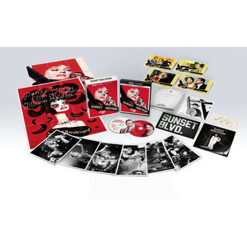 Sunset Boulevard Limited Collectors Edition 4K Ultra HD and Blu-Ray set with lobby cards, posters, art cards, photo book, and memorabilia in rigid slipcase