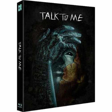 Talk to Me Blu-Ray limited edition full slipcase with horror thriller cover art featuring a hand and a mysterious face