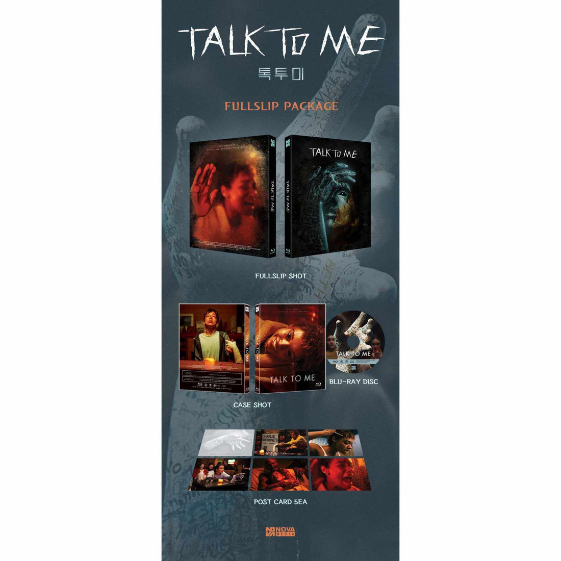 Talk to Me Blu-Ray limited edition full slipcase with horror thriller cover art featuring a hand and a mysterious face