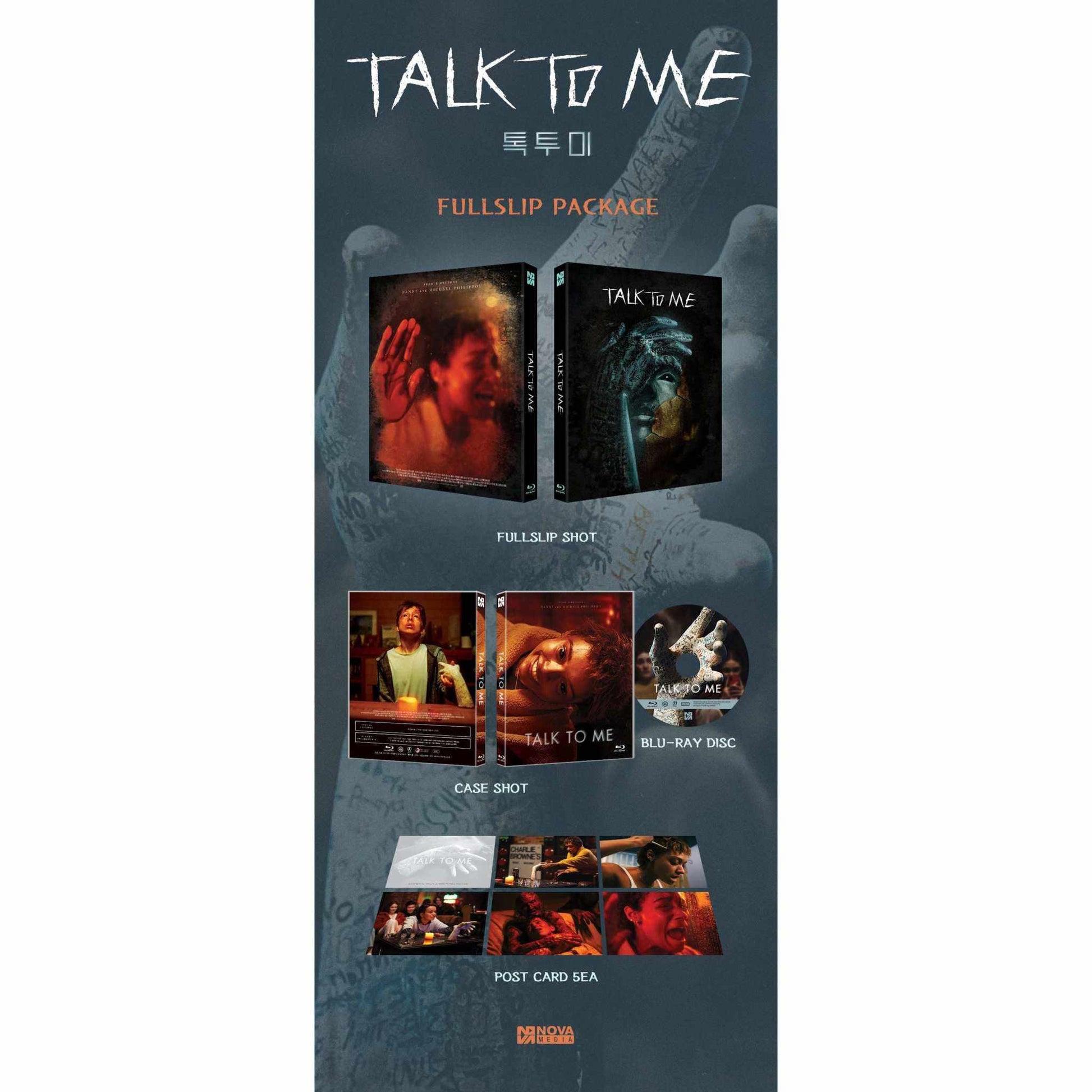 Talk to Me Blu-Ray limited edition full slip package with postcards from Nova Media.