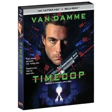 Timecop (1994) 4K UHD + Blu-Ray with Limited Edition Slipcover featuring Van Damme.