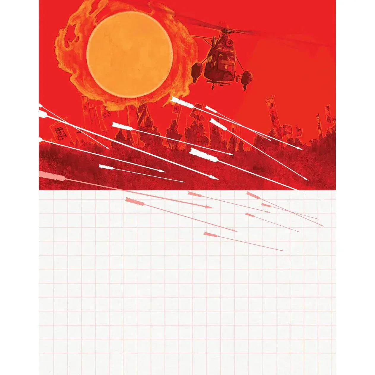 G.I. Samurai Blu-ray cover featuring a red background with helicopter and missile trails in front of a large orange sun.