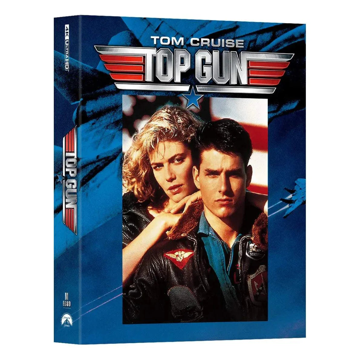 Top Gun 4K UHD and Blu-Ray steelbook edition featuring Tom Cruise with glossy finish and exclusive collector's items