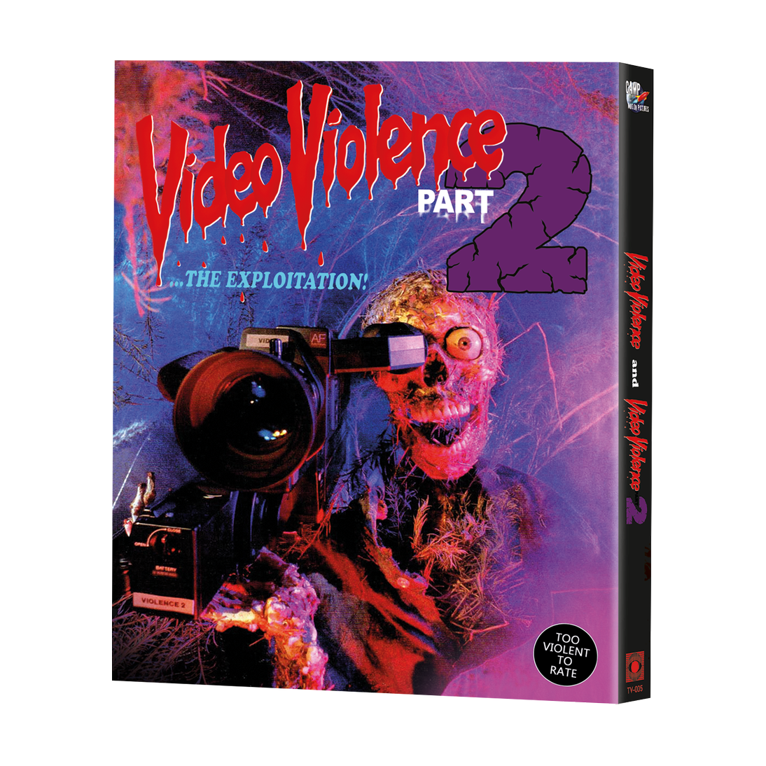 Video Violence 1 & 2 Blu-Ray with embossed slipcover featuring horror-themed artwork.